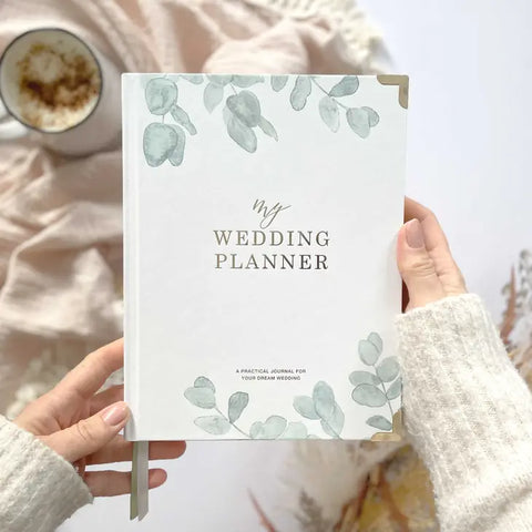 Luxury Eucalyptus Wedding Planner Book with Gilded Edges