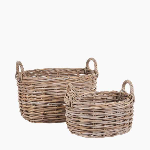 Grey Kubu Oval Basket - Large