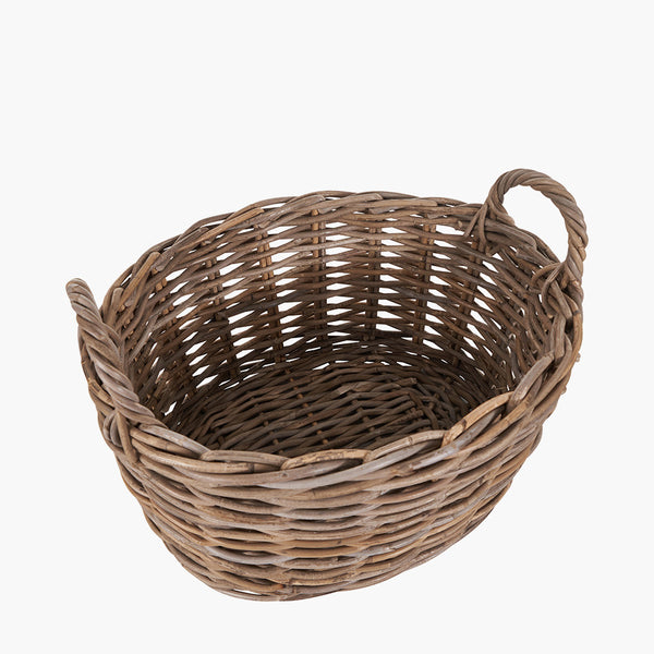 Grey Kubu Oval Basket - Large