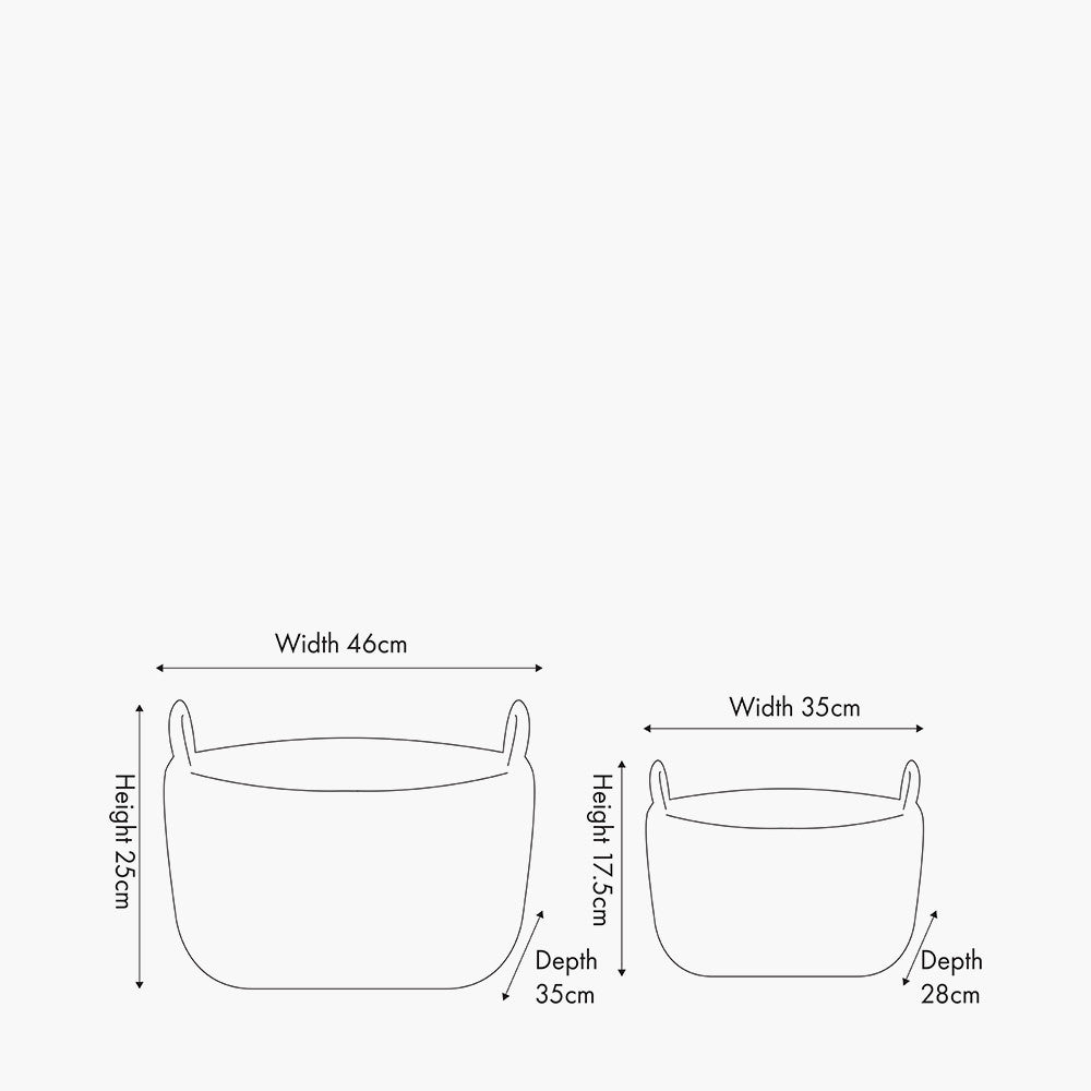 Grey Kubu Oval Basket | Large