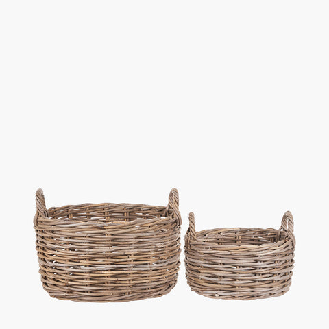 Grey Kubu Oval Basket - Small