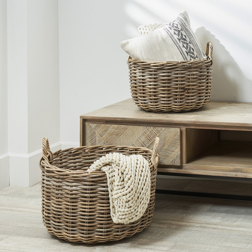 Grey Kubu Log Basket - Large