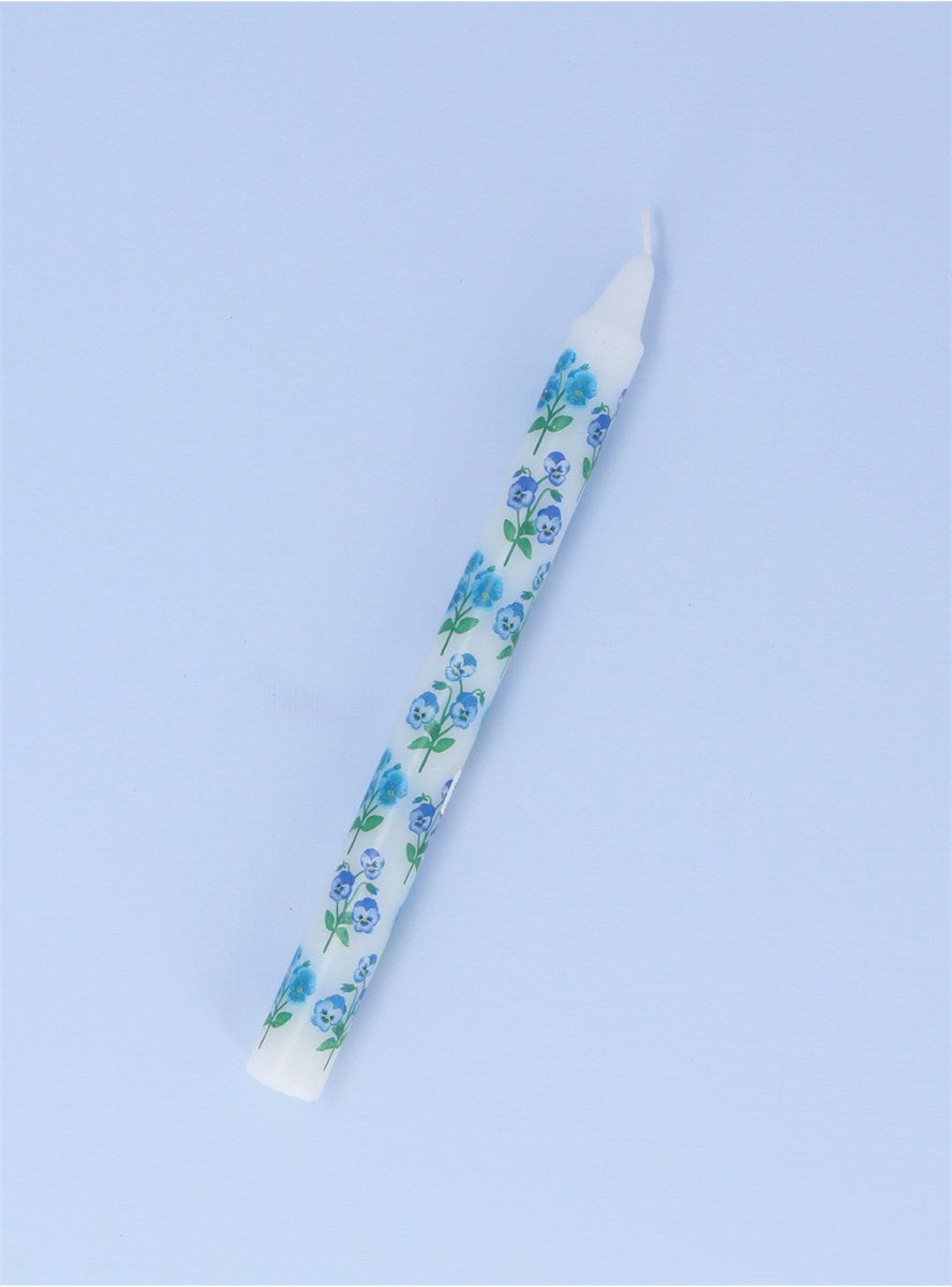 Blue Violas Crown Candle 25cm