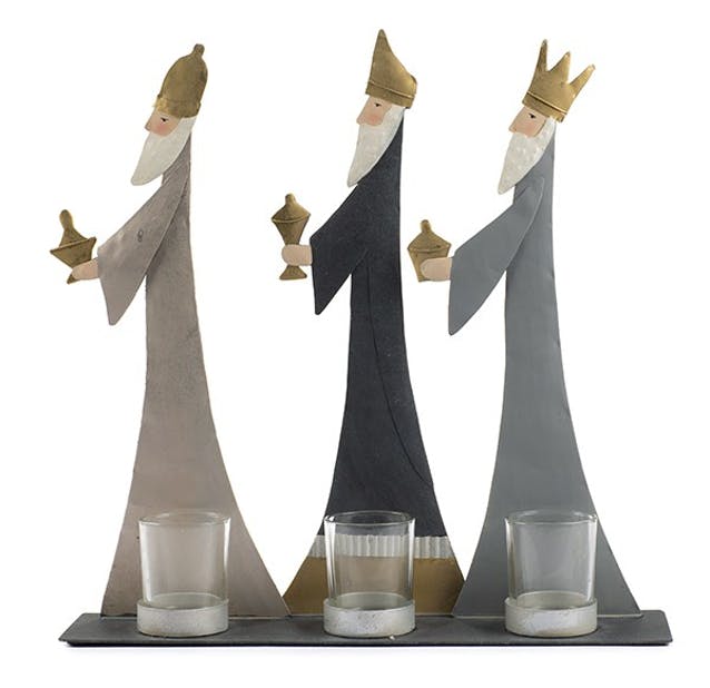 Three Holy Kings tealight holder 35x36 cm