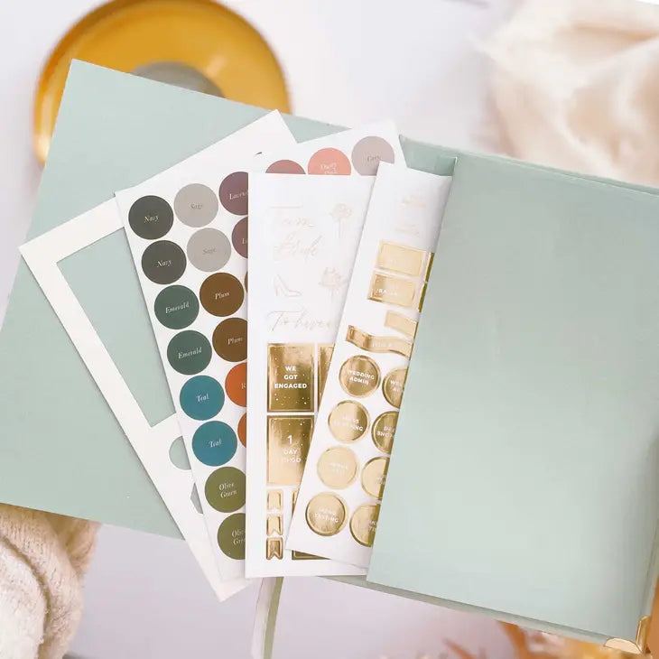 Luxury Eucalyptus Wedding Planner Book with Gilded Edges