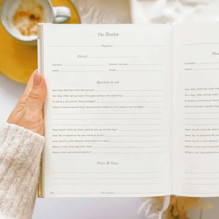 Luxury Eucalyptus Wedding Planner Book with Gilded Edges