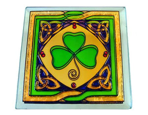 Shamrock Coaster - Stained Glassed Mirror