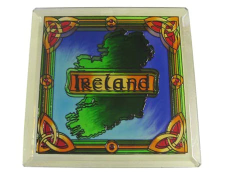 Map of Ireland Coaster - Stained Glass Mirror