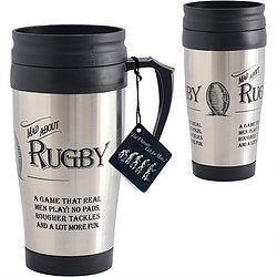 Ultimate Gift for Man - Travel Mug - Mad About Rugby