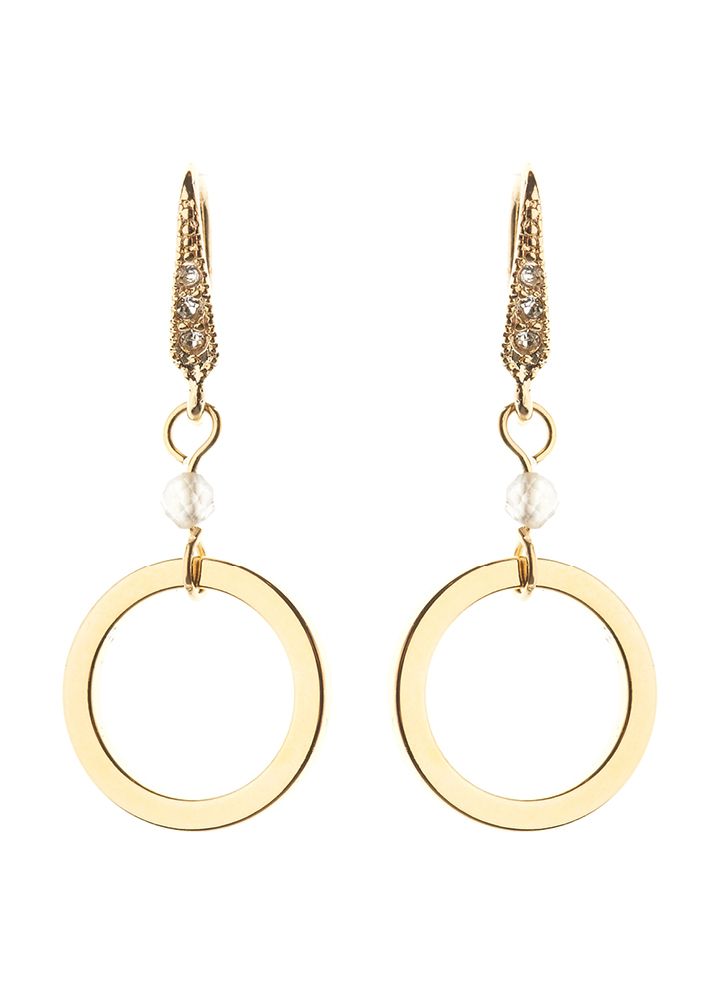 Citrine Gold Empowerment Circle Earrings