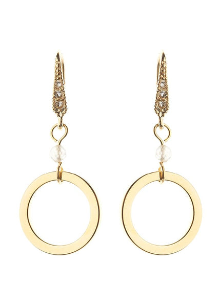 Citrine Gold Empowerment Circle Earrings