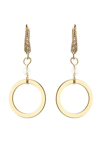 Citrine Gold Empowerment Circle Earrings