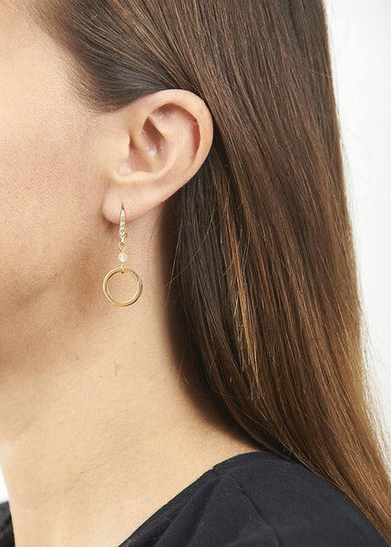 Citrine Gold Empowerment Circle Earrings