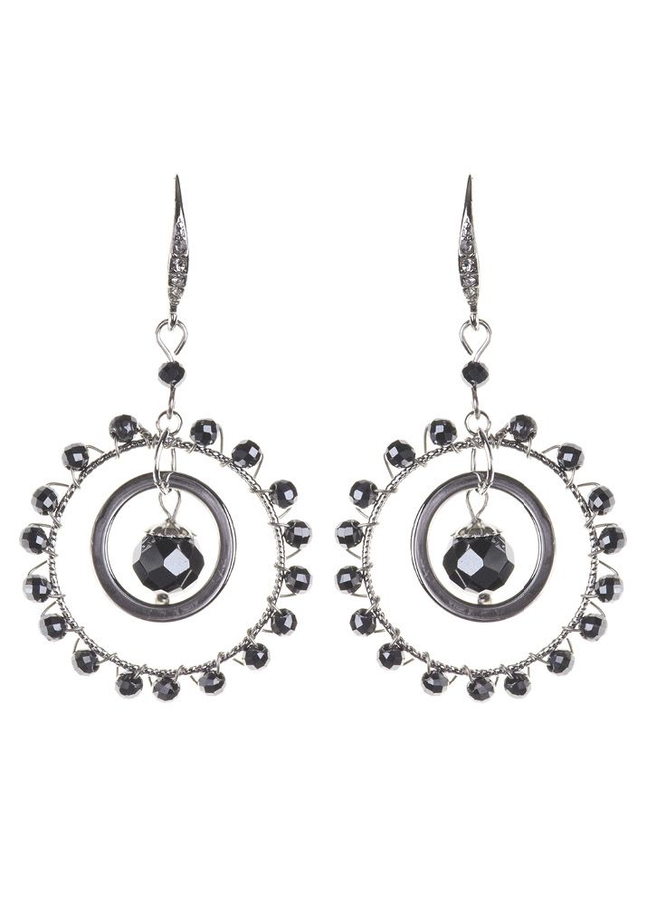 Pewter Empowerment Circle Statement Earrings