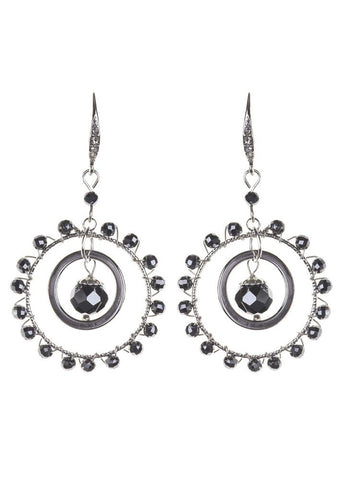 Pewter Empowerment Circle Statement Earrings