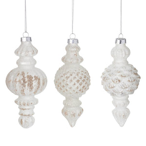 White Rustic Glass Decorations