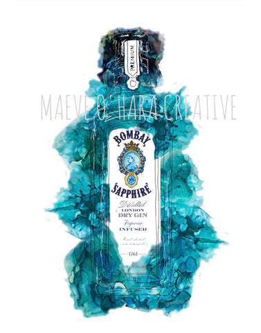 Maeve O'Hara Creative - Bombay Sapphire Colourful Alcohol Illustration