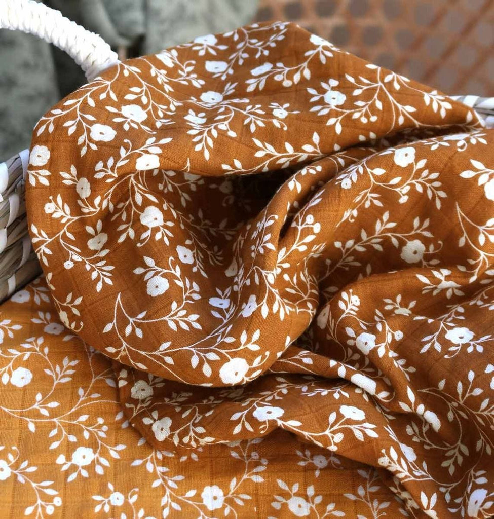 Muslin cloth XL: Blossom - caramel – Home Made Beautiful