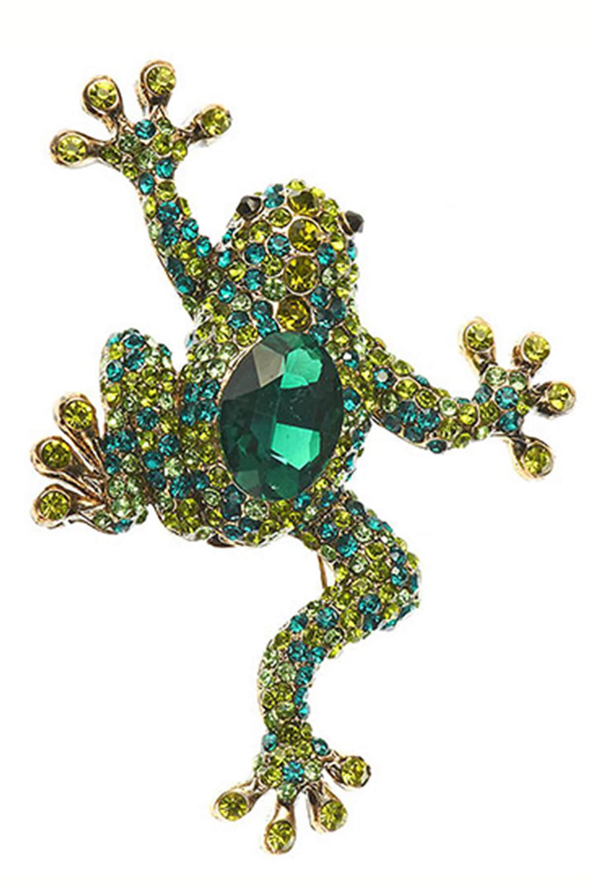 Emerald Crystal Frog Hairclip & Brooch